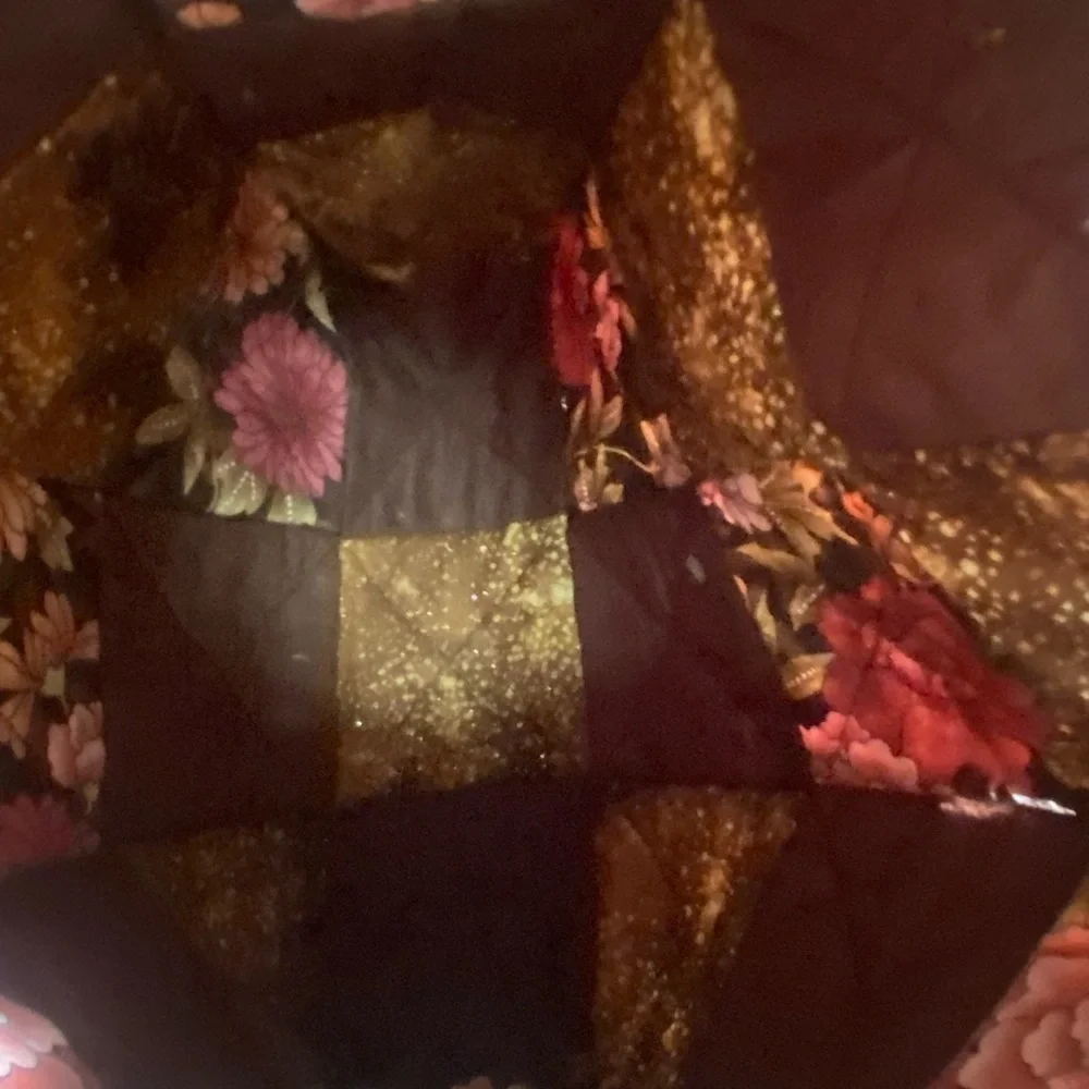 Vintage handmade from 90s Boho Quilted Tote Bag 10x10 T12